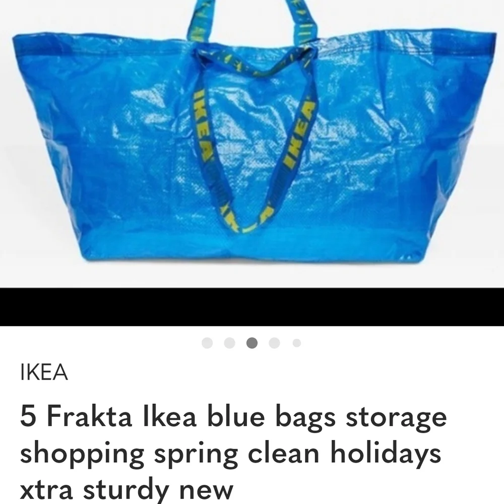 IKEA Blue Shopping Bag with Yellow Accents 5 For $15
